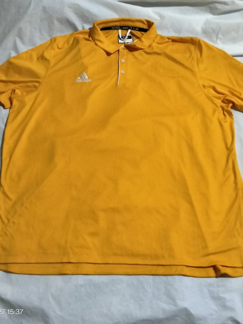 Adidas Men’s Coach Short Sleeve Polo Shirt 3XL Gold Yellow IW2321 NWT
